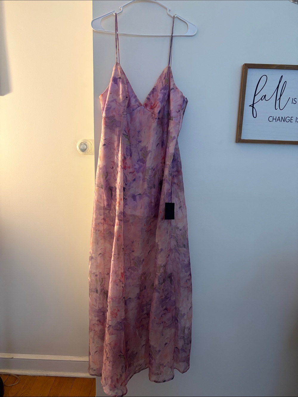 Lulu's Lavender Pink Floral Maxi Dress